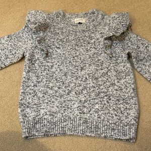 Universal Thread Speckled Knit Sweater with Ruffles